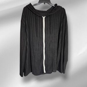 Black Hooded Zip-Up Jacket